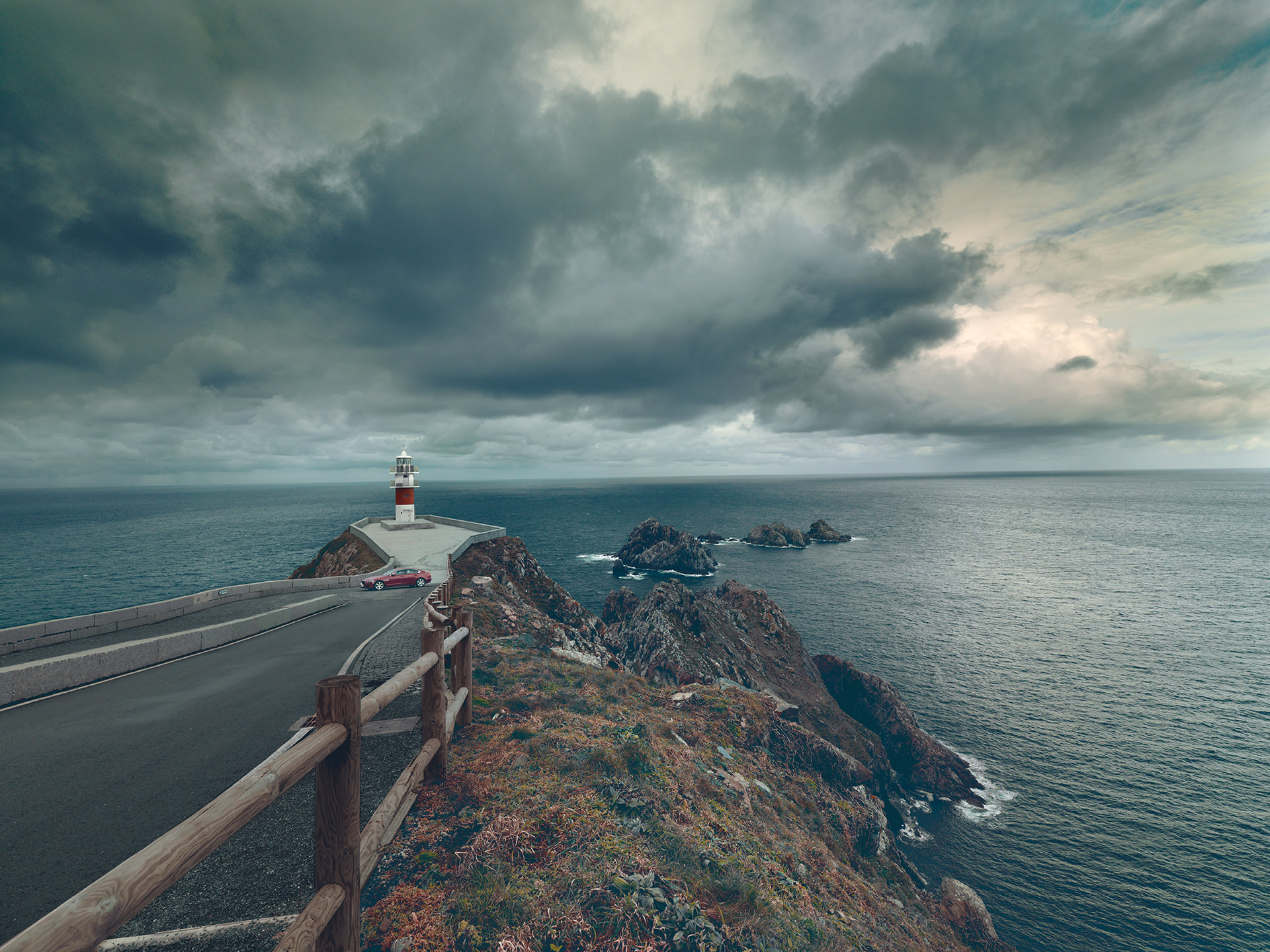 ©ankeluckmann1724, coast, galicia, green, landscape, rocks, spain, anke luckmann, www.ankeluckmann.com, sea, jaguar, lighthouse