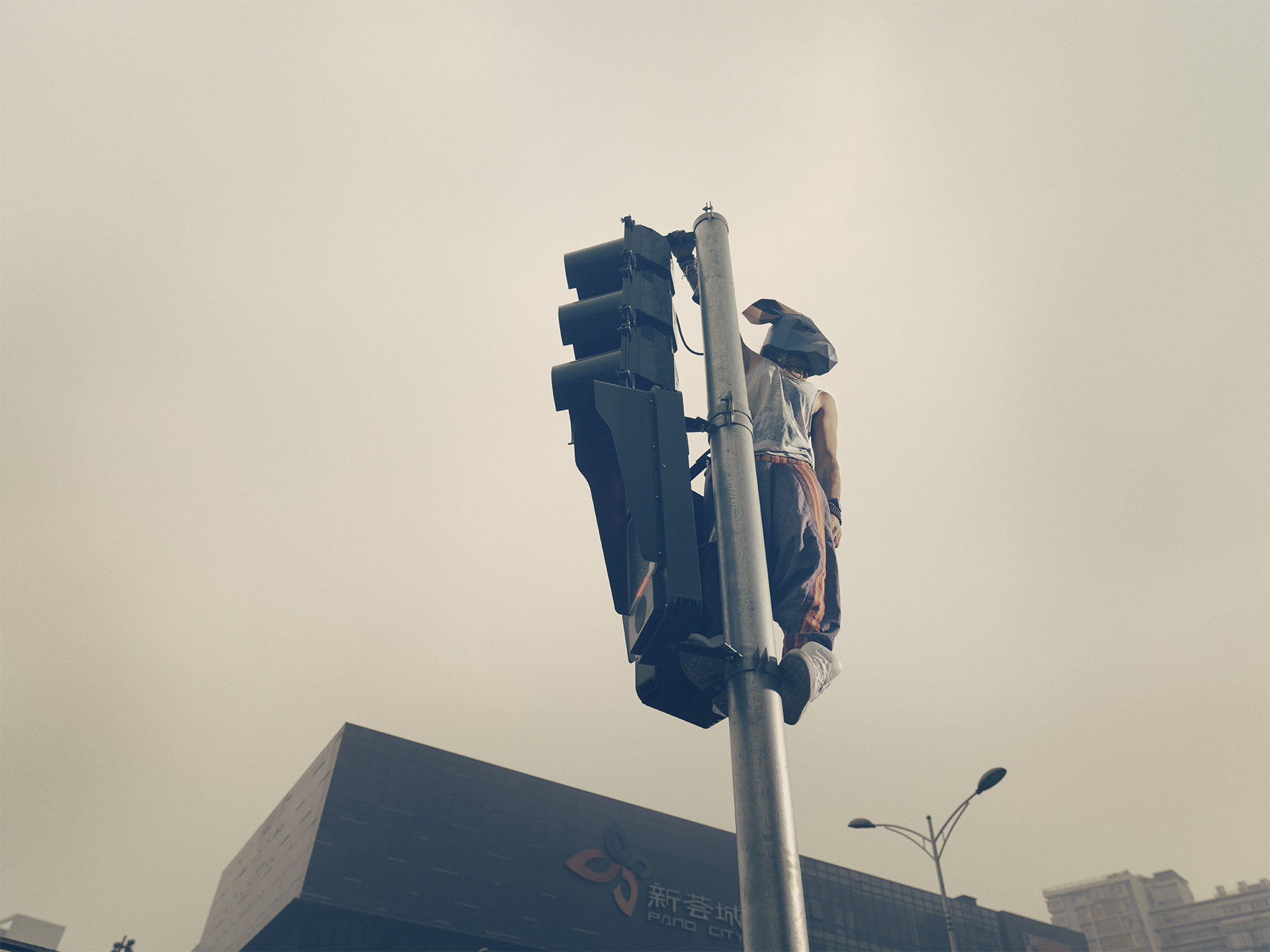 ©ankeluckmann1772, 2016, china, beijing, personal work, mask, soho building, model: sonny, mask: wintercroft