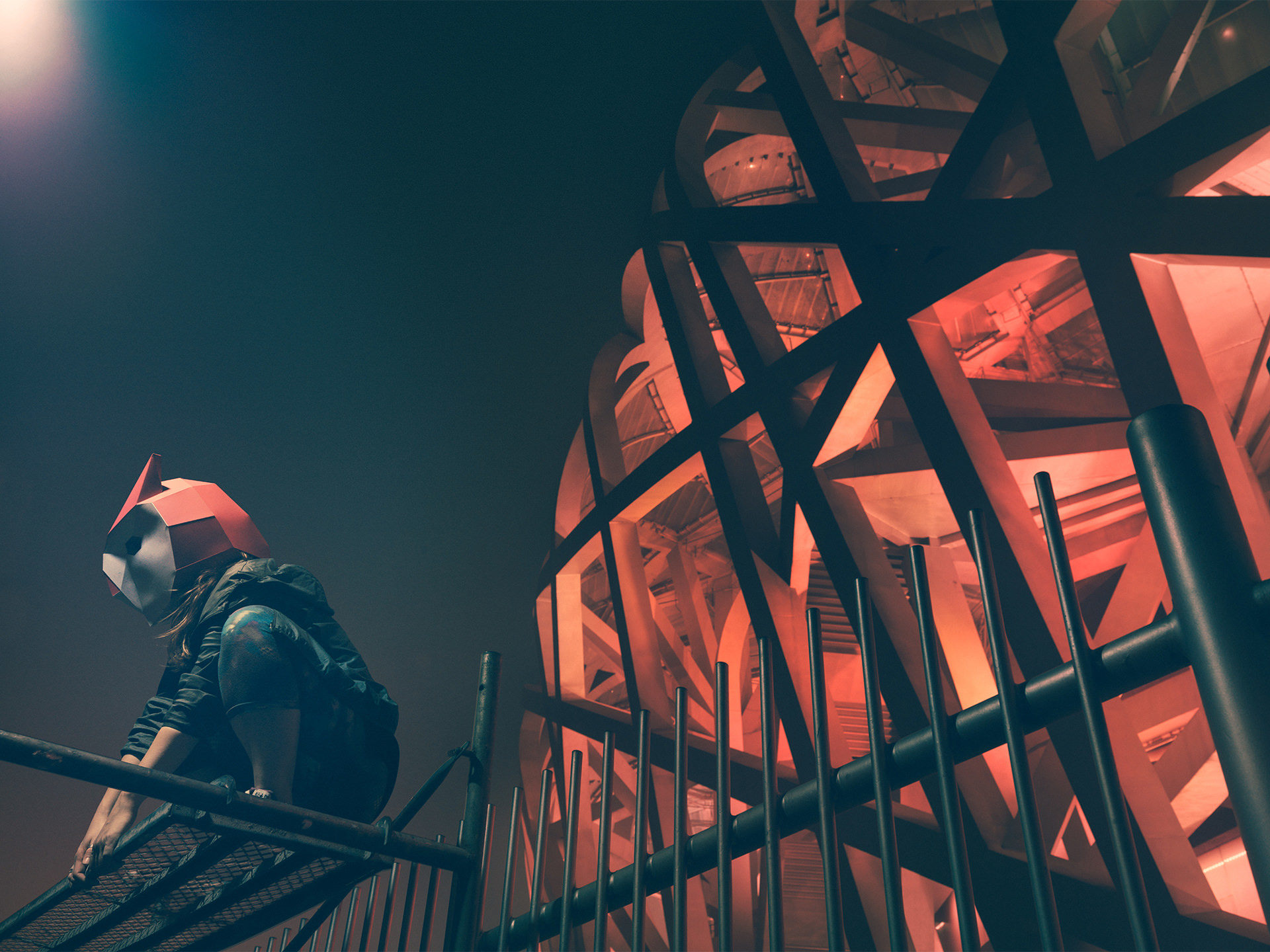 ©ankeluckmann1793, 2016, china, beijing, birds nest, personal work, mask, model: edina, mask: wintercroft, night