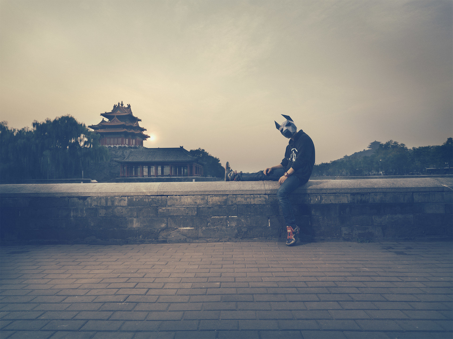 2016, china, beijing, city, urban, mask