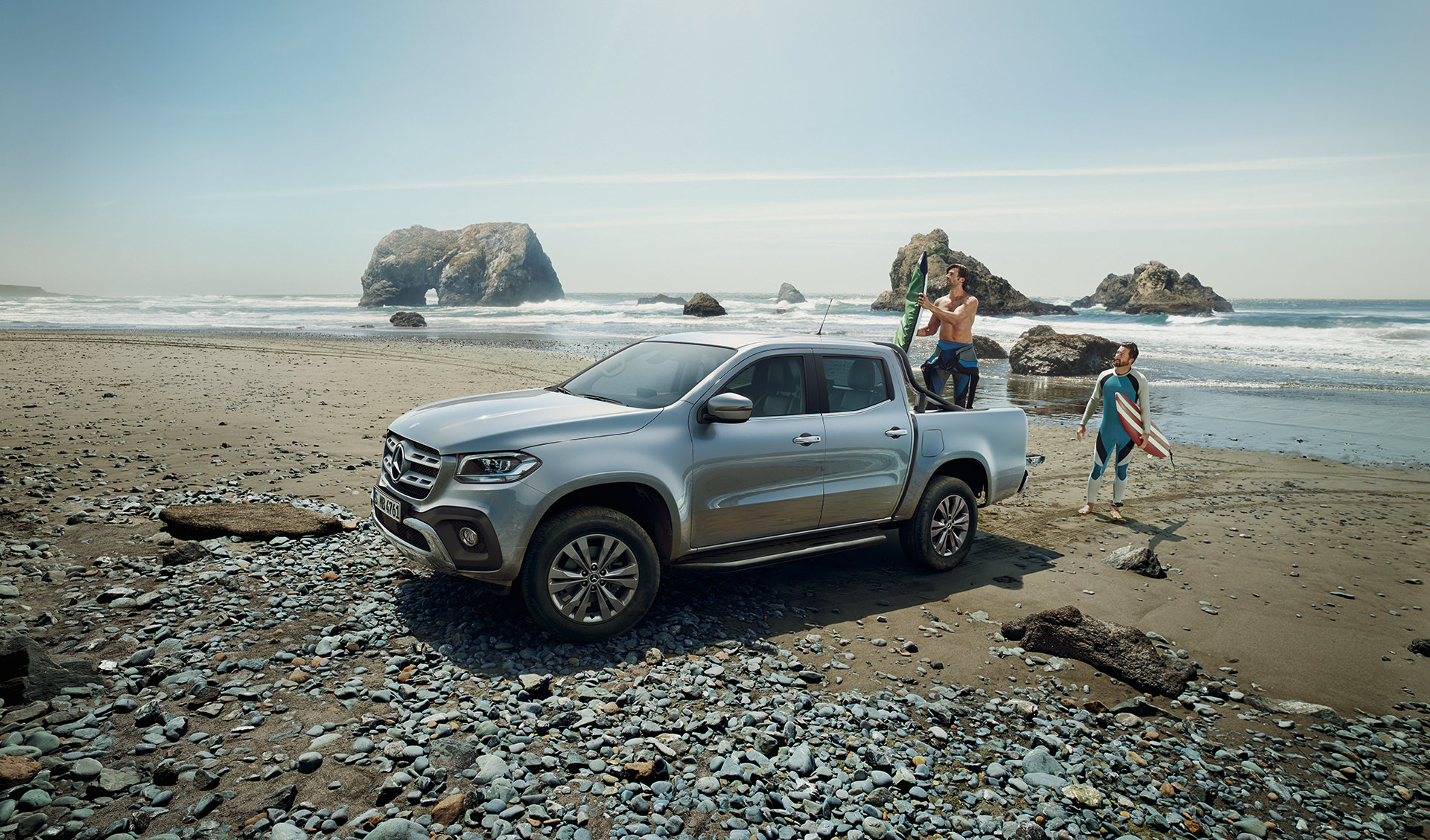 Mercedes Benz X-Klasse, Anke Luckmann, ©ankeluckmann, campaign, LLR, kai tietz, www.ankeluckmann.com, beach, sunny, surfer, recom